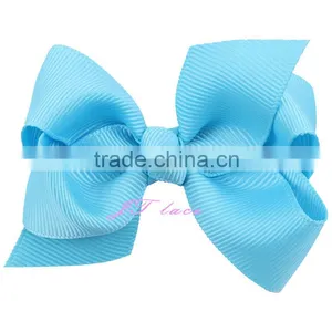 Royal Ribbon Hair Bow Headband- Shabby Ribbon Bow- Solid Ribbon Bow thumbnail-4