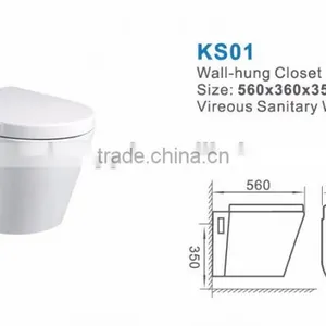 Fashion Design Ceramic Western Porcelain Wall Hung WC Toilet Bowl thumbnail-2