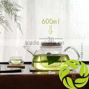 Top Quality 600ml Bamboo Lid Teapot Chinese Borosilicate Heat Resistant Teapot Glass Teapot thumbnail-1