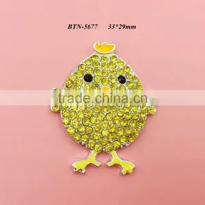 New Flatback Yellow Chick Rhinestone Button for Easter Day(BTN-5677) thumbnail-1