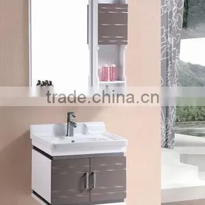 Particle Board High Gloss PVC Bathroom Cabinet thumbnail-1