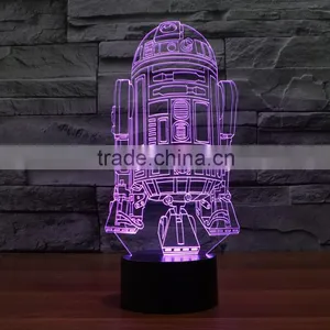 Usb + Battery Operated Acrylic Night Light Lamp Led 3d Color Change Warship Shape Light for Children Kids Baby Led Lamp thumbnail-5