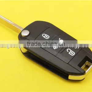 Peugeot Car Key 3 Button Flip Remote Replacement Key Shell With Groove Blade thumbnail-5