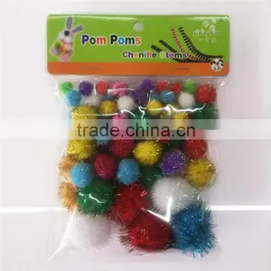 Factory Supply DIY Crafts Polypropylene Glitter Pompoms Suits Toys for Kids or Wedding Party Decoration thumbnail-1