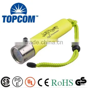 Stainless Steel Head IP68 Waterproof CREE Q5 LED Diving Torch thumbnail-1
