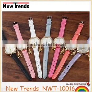 2015 Classical Eiffel Tower Pendant Colorful Leather Wrist Watch thumbnail-1