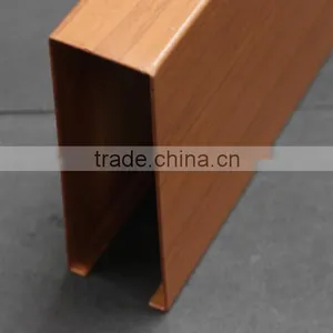 Abrasion Resistance Wood Grain Surface Suspended Aluminum Ceiling U Channel Aluminum Screen Ceiling thumbnail-5