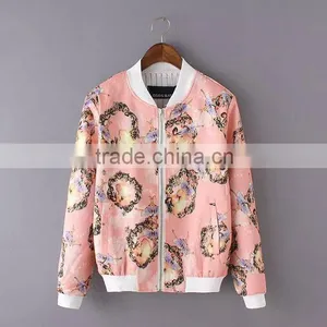 Cheap China Wholesale Clothing Floral Print Baseball Coat thumbnail-1