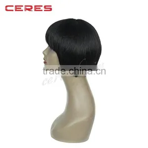 High Quality Wholesale Price Unprocessed Virgin Human Hair High Density Short Yaki Bob Wig for Black Women thumbnail-4