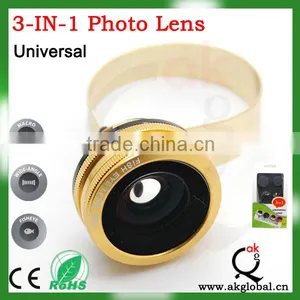 Brilliant Quality Universal Clip 3 in 1 Lens for Mobile Phone Fish Eye Clip Lens thumbnail-1