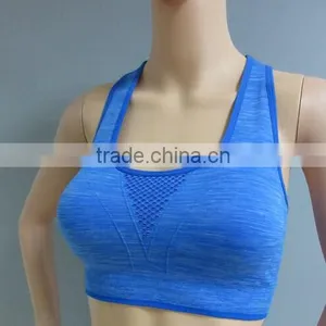 Women Sexy Running Seamless Racerback Back Cross Sports Bra thumbnail-2