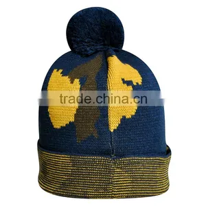 Custom Pompom Comfortable Knitted Beanie Knitted Cap thumbnail-4