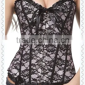 On Sale Overbust Corset Waist Training Top Dance Club Corsets With Lace up thumbnail-6