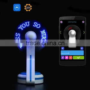 Smart Bluetooth LED Fan Programmable Message Pattern Soft PVC Fan Blade Retail Packing Android IOS APP thumbnail-1