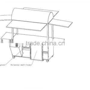 Factory Price Stainless Steel Mobile Espresso Coffee Cart thumbnail-1