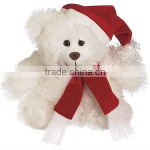 25cm Lovely Christmas Plush Soft Teddy Bear With Hat and Scarf thumbnail-1