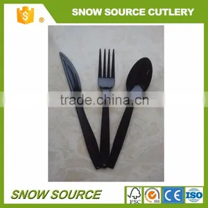 Food Grade Black PS Material Plastic Cutlery Sets thumbnail-1