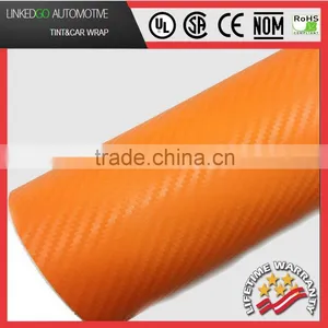 Most Popular Car Accessory 1.52*30m 3D Orange Car Sticker Vinyl Self Adhesive 3d Carbon Fiber Sticker thumbnail-1