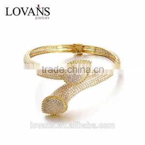 New Design 925 Sterling Silver Gold Plated Bangle SBG024Y thumbnail-1