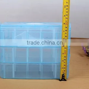 25*18.7*17cm Three Layers 30 Compartments Jewelry Adjustable Plastic Storage Box Jewelry Earring Bin Case Container thumbnail-5