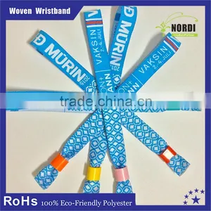 High Quality Theme Parks Promotion Woven Wristband / Fabric Wristbands thumbnail-5
