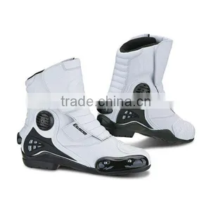 Waterproof, Low Cut , Stylish Racing Motorcycle White Boots thumbnail-2