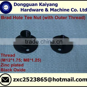 Brad Hole Tee Nut (Outer Threaded); Furniture Fastener; Black Oxide; M12*1.75 Plus M8*1.25 thumbnail-2