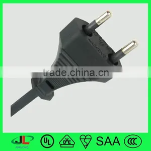 VDE Approved Black 2 Pin Electrical Extension Cord Plug thumbnail-3