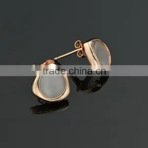Latest Design Fashion 18 Karat Gold Plated Cat's Eye Stud Earrings thumbnail-4