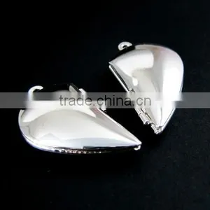 29MM Silver Plated Brass Lovers' Heart Locket Pendant Charm,vintage Heart Love Photo Locket 1132008 thumbnail-2