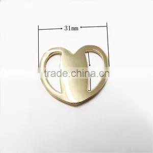 Heart Shape Light Gold Color Metal Belt Buckle thumbnail-2