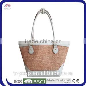 Leather Handles Straw Bag Summer For Adults thumbnail-3