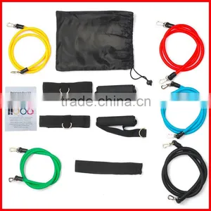 11 PCS Resistance Band Set Yoga Pilates Abs Exercise Fitness Tube Workout Bands thumbnail-2