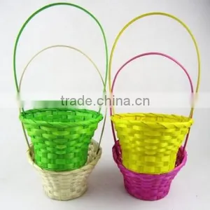 Cheap Round Wicker Fruit Basket Gift Basket With Handle thumbnail-1