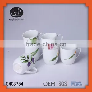 Eco-Friendly Feature and Mugs Drinkware Type Cheap Ceramic Mugs,Ceramic Wedding Souvenirs Cups With Green Leave thumbnail-1
