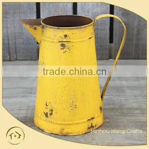 Hot Sale Yellow Bucket Oil Painting, Yellow Metal Watering Can for Garden thumbnail-1