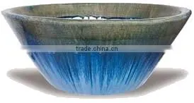 Ceramic Dripped Paint Asian Bowl thumbnail-1