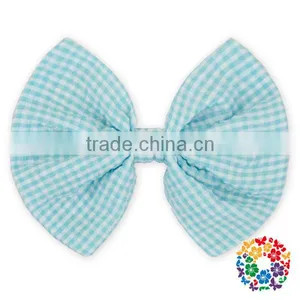 Grosgrain Boutique Hair Bow Seersucker Gingham Hair Bows for Girls Boutique thumbnail-5
