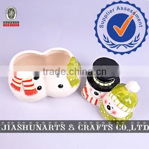 Snowman Ceramic Storage Box With Lid thumbnail-1