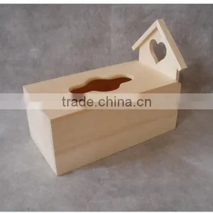 Natural Color Pine Wood Tissue Box thumbnail-1