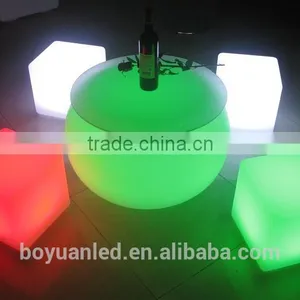 Outdoor and Indoor Plastic RGB 16 Colors Changing Lighting Apple Table Chair for Children thumbnail-4