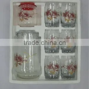 JK002 8pcs Glass Drinking Set With Printing thumbnail-2