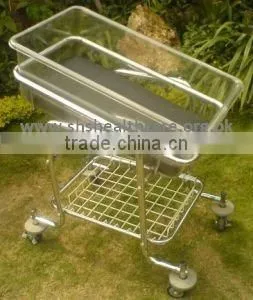 Hospital Type Baby Cot, Stainless Steel With Plastic Crib thumbnail-1
