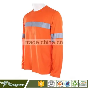 V-Neck High Visibility Fluorescent Reflective Tape T-Shirt thumbnail-2