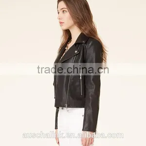 New Arrival Pakistan Style Girls Short Leather Jacket Made in China 2016 thumbnail-2
