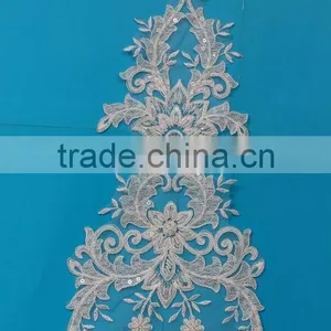 Factory Hot Sales Sequin Rhinestone Appliques for Wedding Dress thumbnail-3