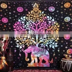 Mandala Indian Elephant Tapestry thumbnail-1