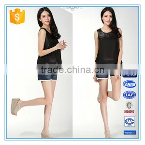 2016 Newest Fashion Black Ladies Pu Design Leather Vest thumbnail-1