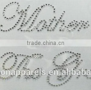 Custom Wedding Words Hot Fix Rhinestone for Clothing thumbnail-5