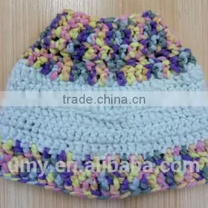 Girls Colorful Knit Bun Beanie Ponytail Hat thumbnail-1